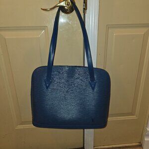 Gorgeous Blue Authentic Louis Vuitton Lussac Shoulder Bag